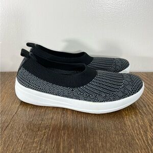 FitFlop Uberknit Slip On Casual Sneaker Women’s Size 6 Black/Charcoal